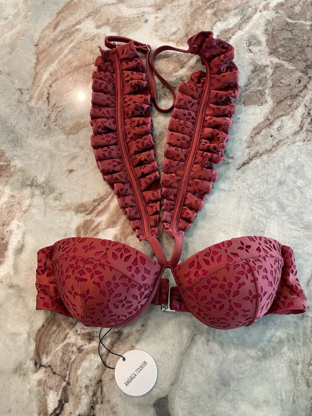 Anthropologie Andrea Iyamah Mulan Bikini Top Small Eyelet - Picture 2 of 10